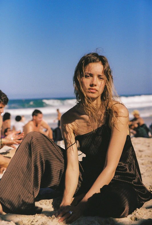 AMELIE CAMI - ESPRESSO PINSTRIPE