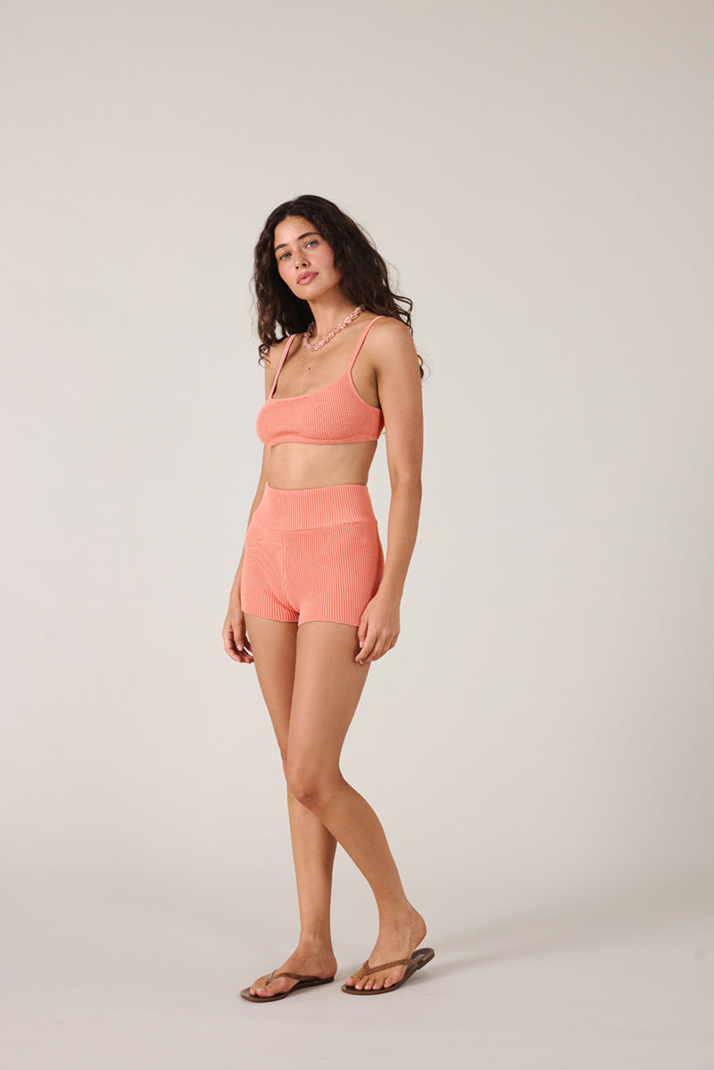 SOL KNIT CROP - PEACH