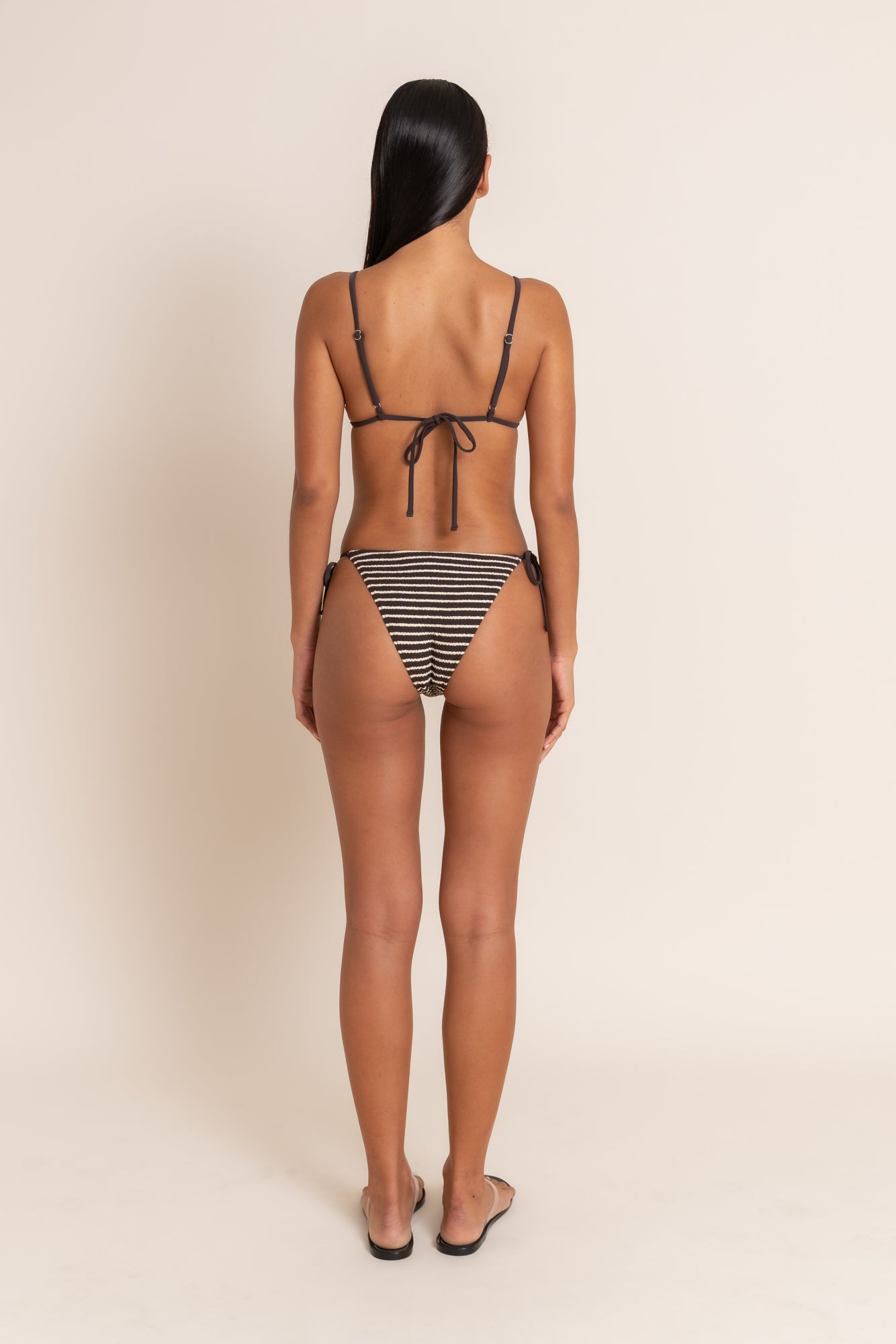 KOA TIE BOTTOM - COCAO STRIPE