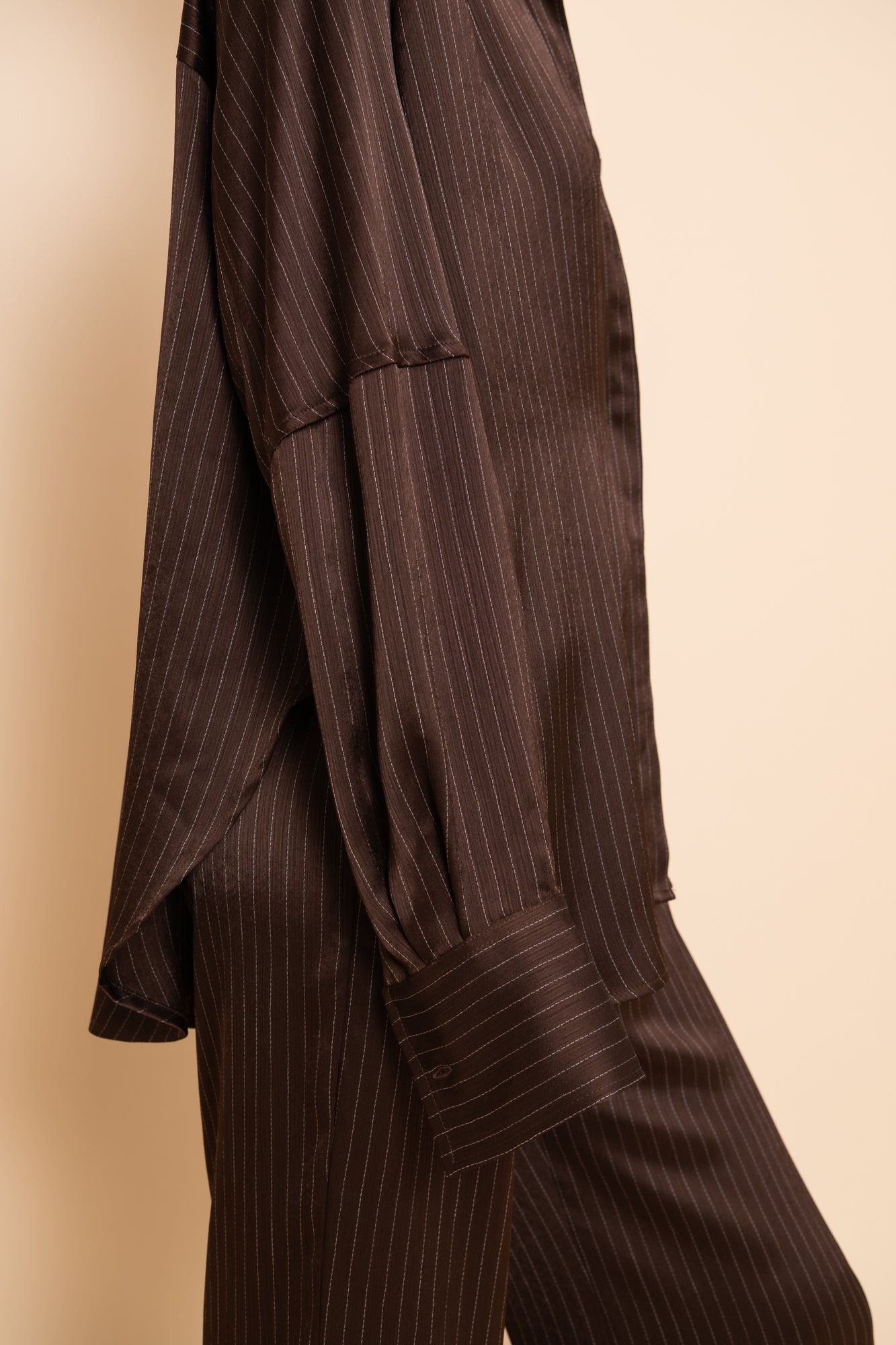 AMELIE SHIRT - ESPRESSO PINSTRIPE