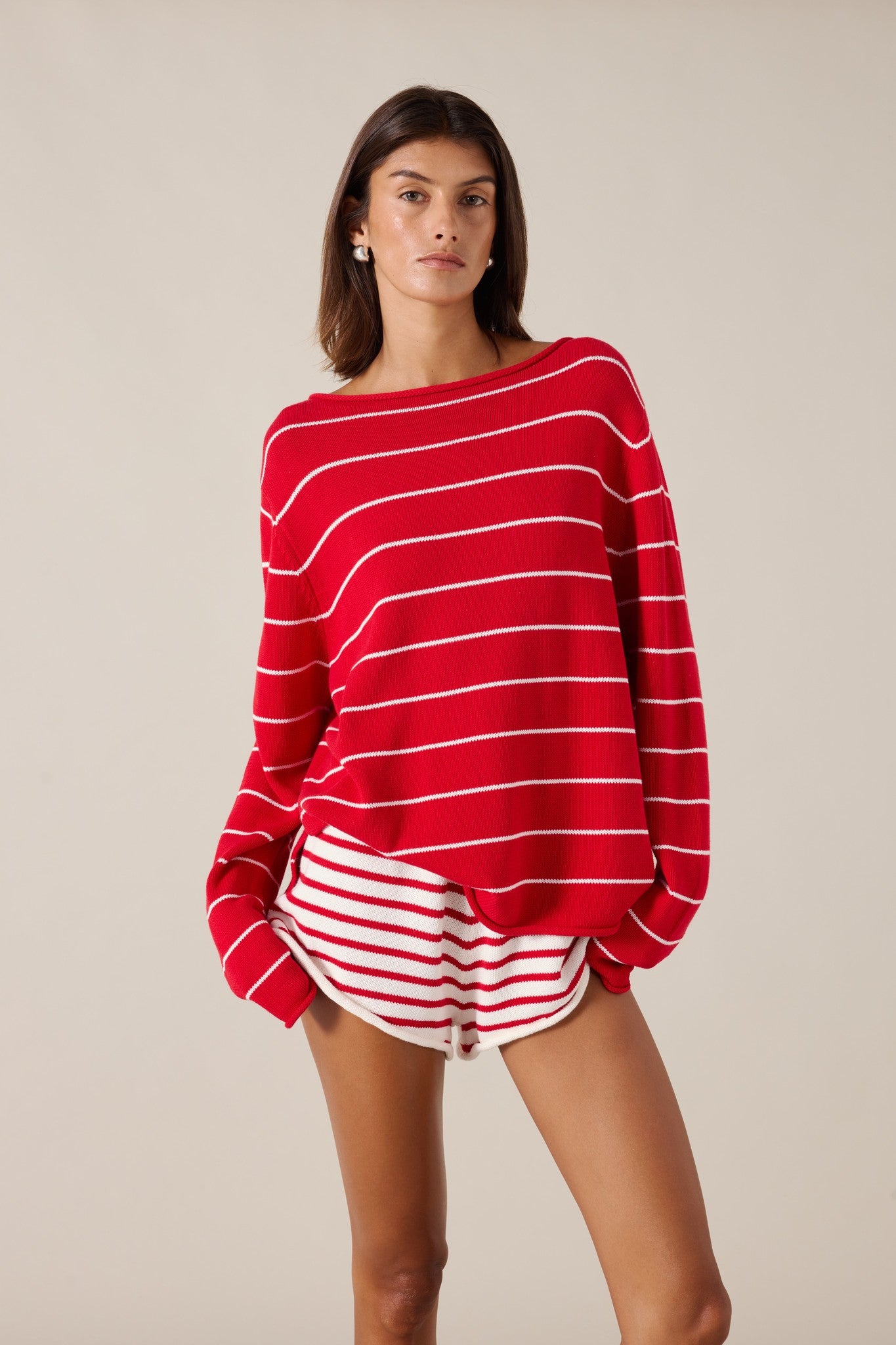 CORDELIA SHORT - SCARLET STRIPE