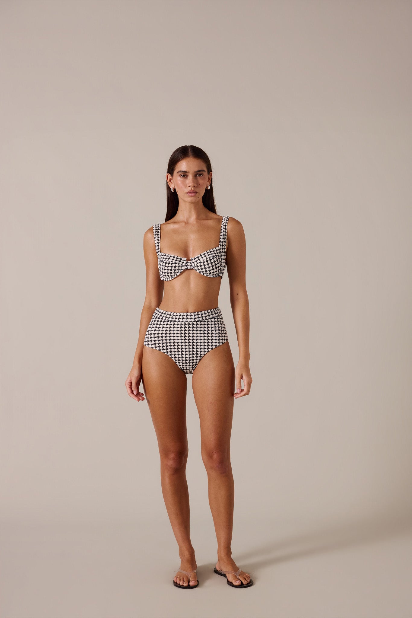 ESCAPE HIGH WAISTED BOTTOM - HOUNDSTOOTH