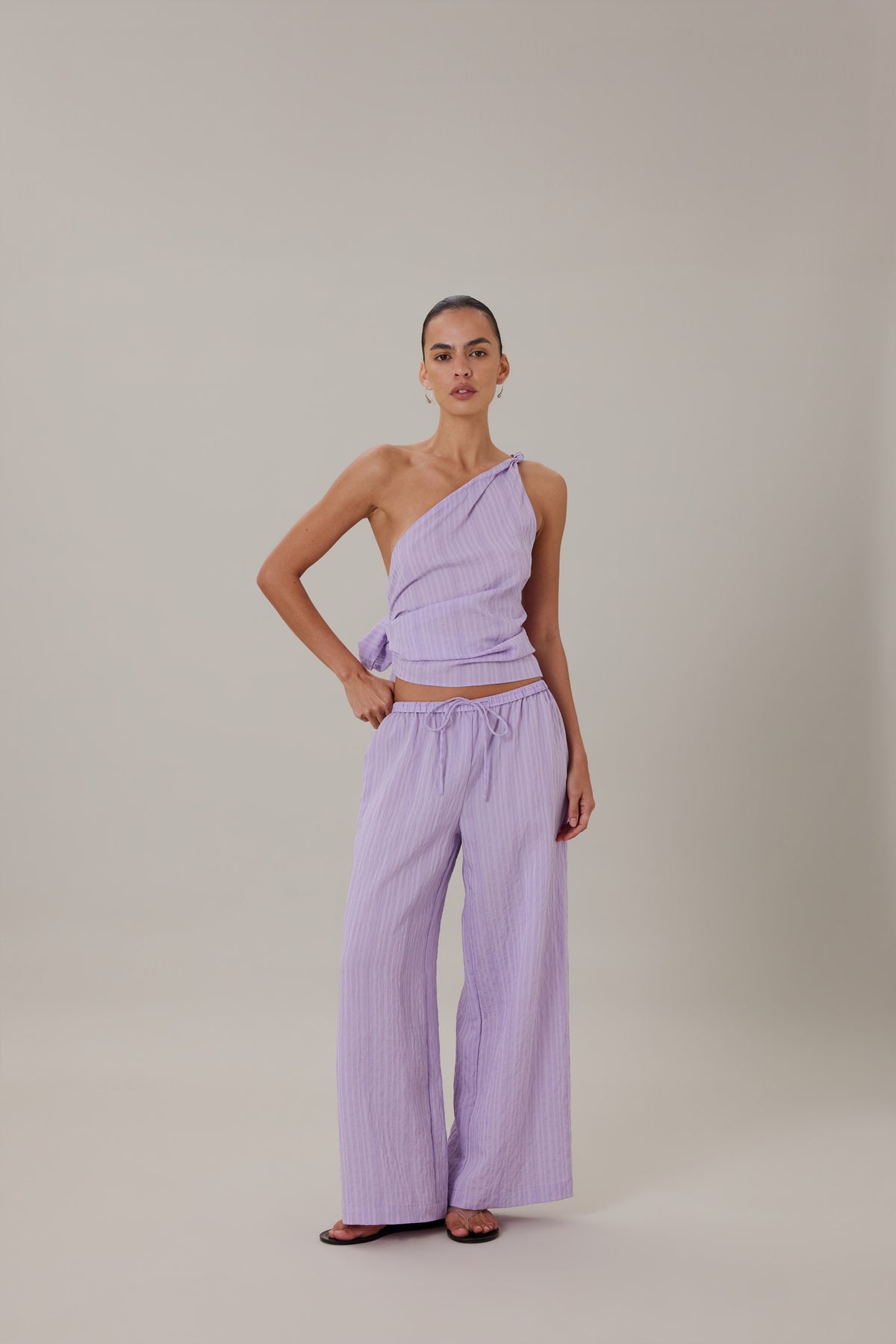 ORTA TOP - LILAC STRIPE
