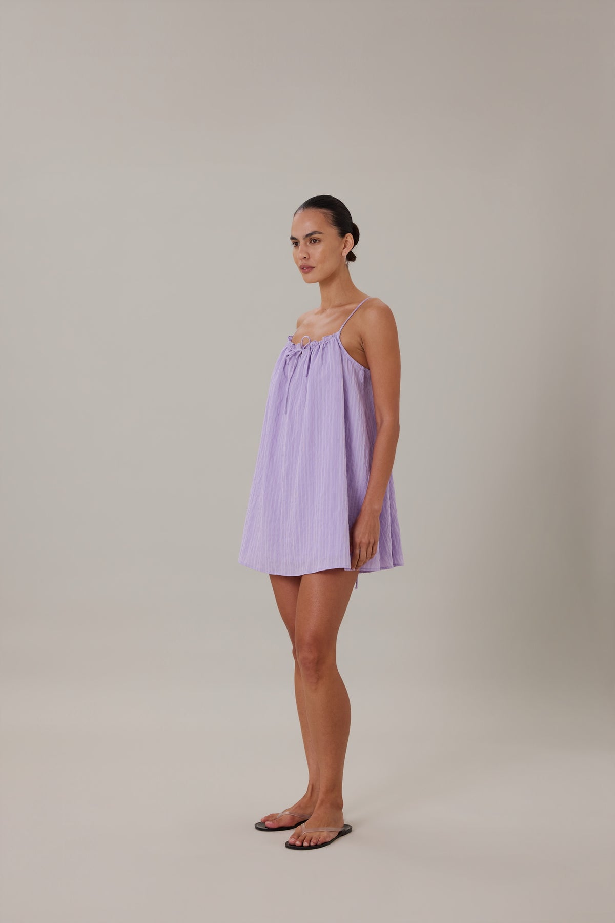 ORTA MINI DRESS - LILAC STRIPE