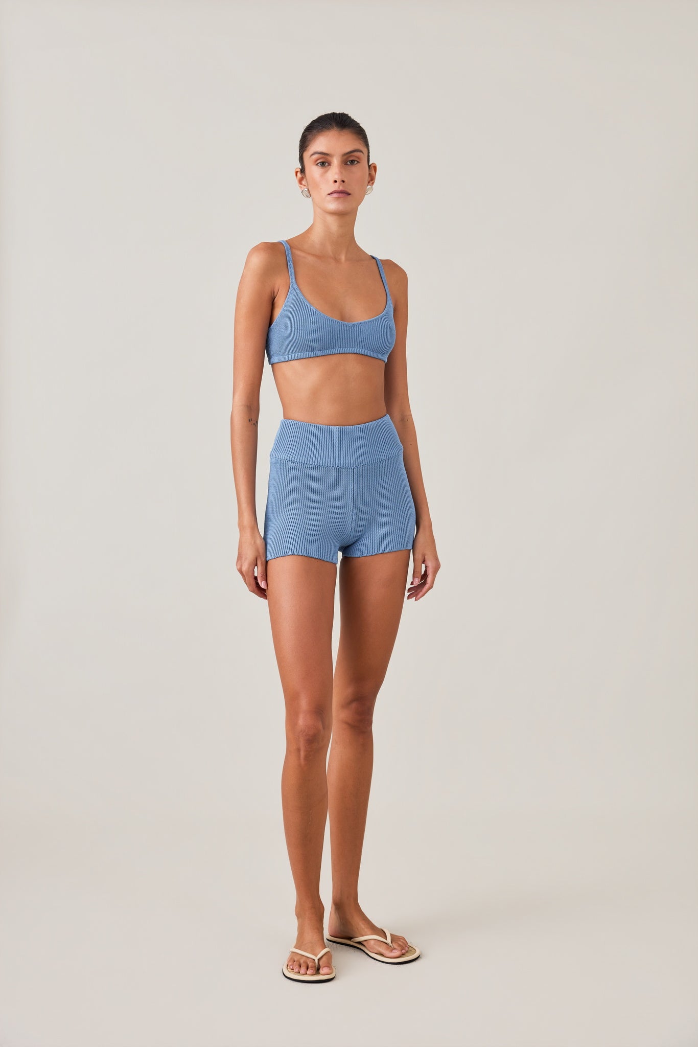 ESSENTIAL KNIT SHORT - BLEUE