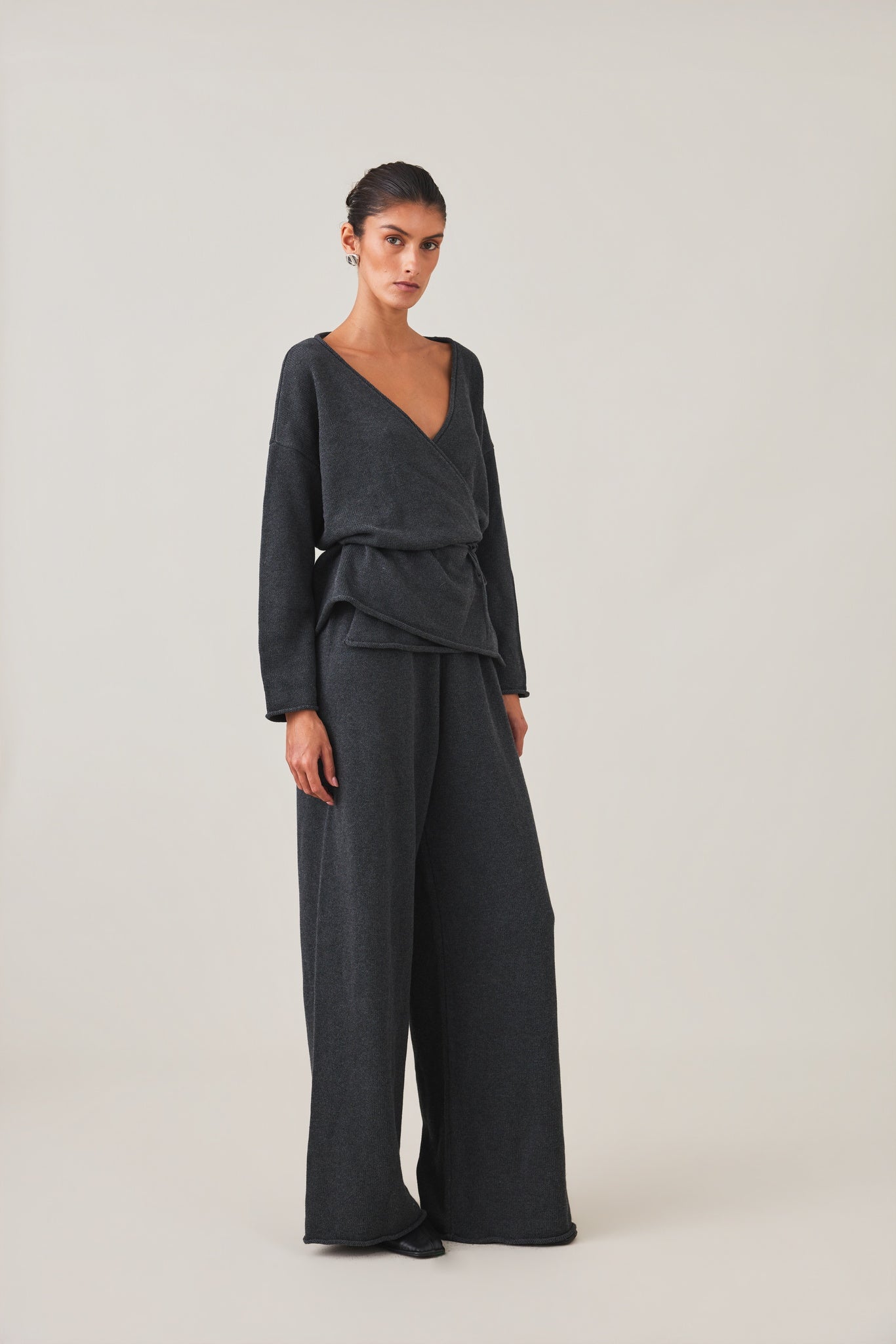 SABINE WRAP KNIT - CHARCOAL