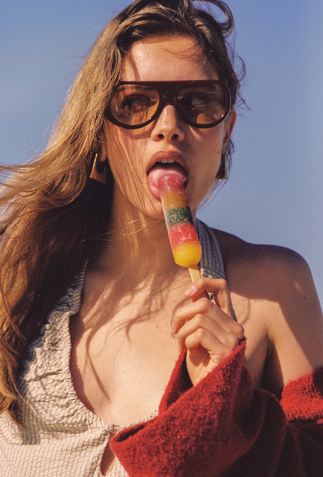 SIDNEY HALTER MINI DRESS - CARAMEL STRIPE