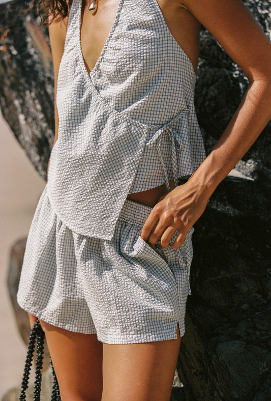 PRE ORDER // DAPHNE SHORT - WHITE CHECK