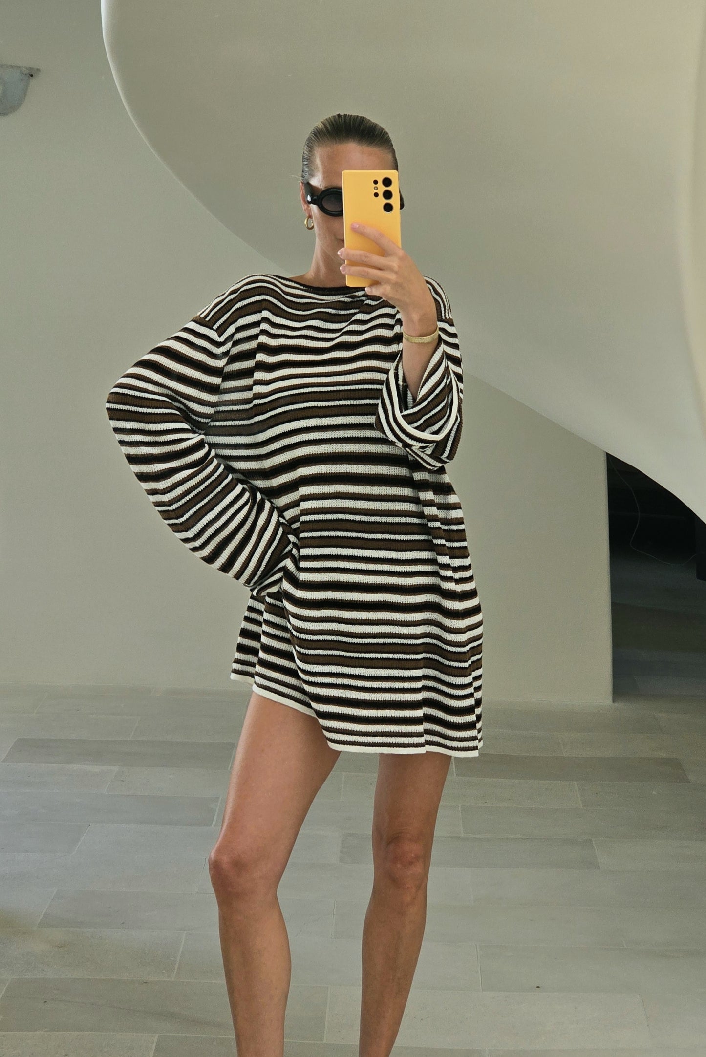 AURA MINI DRESS - DESERT STRIPE