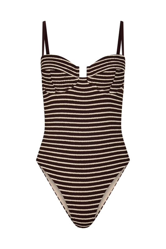 AELA ONE PIECE - COCAO STRIPE