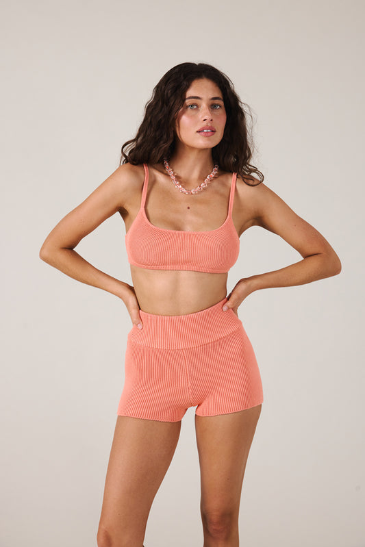 ESSENTIAL KNIT SHORT - PEACH