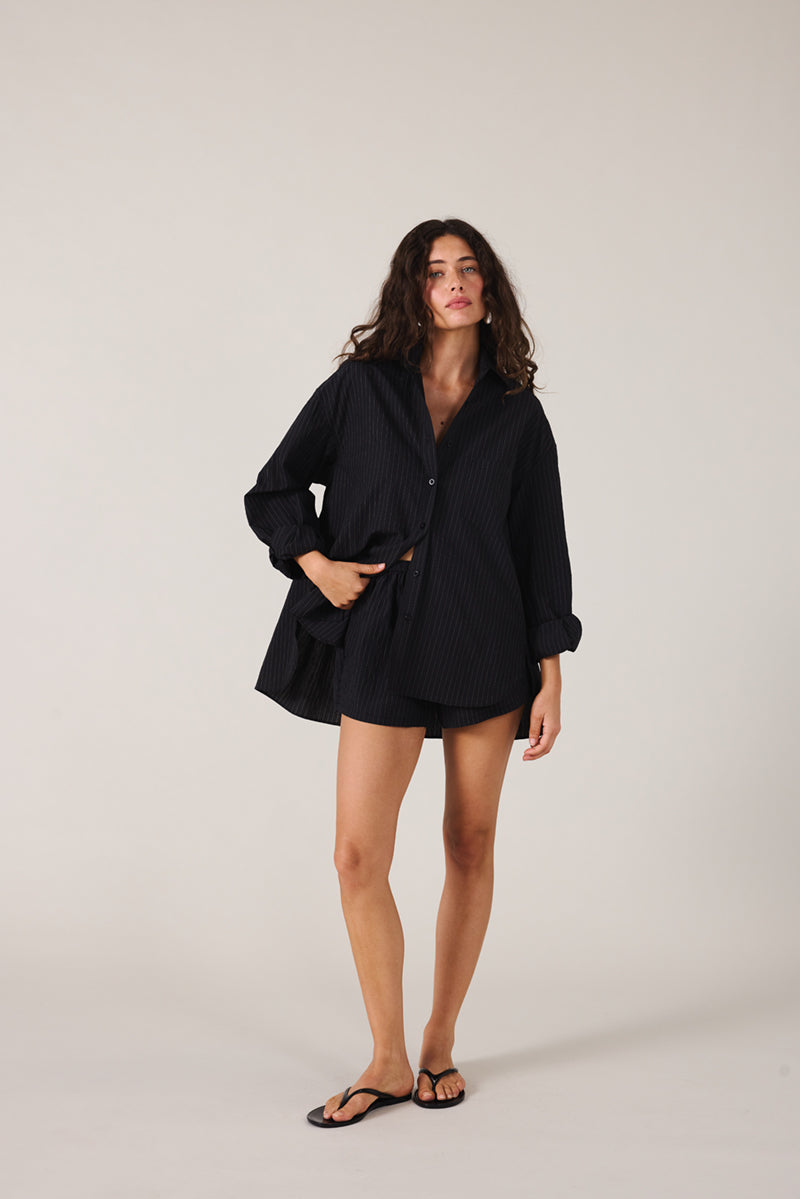 REMI SHIRT - NOIR STRIPE