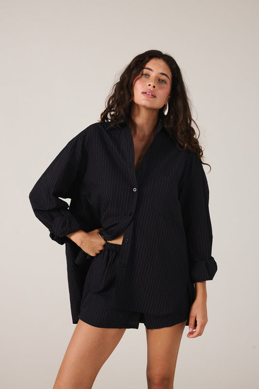 REMI SHORT - NOIR STRIPE