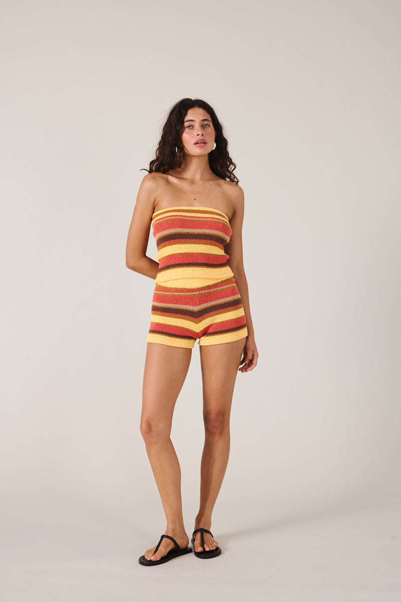 REINE STRAPLESS TOP - GUAVA