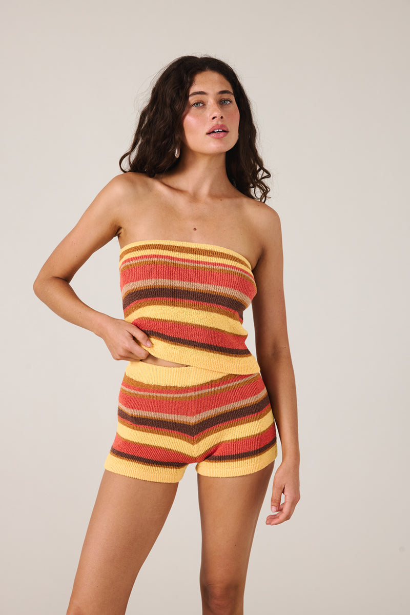 REINE STRAPLESS TOP - GUAVA