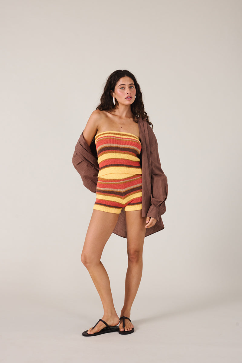 REINE STRAPLESS TOP - GUAVA
