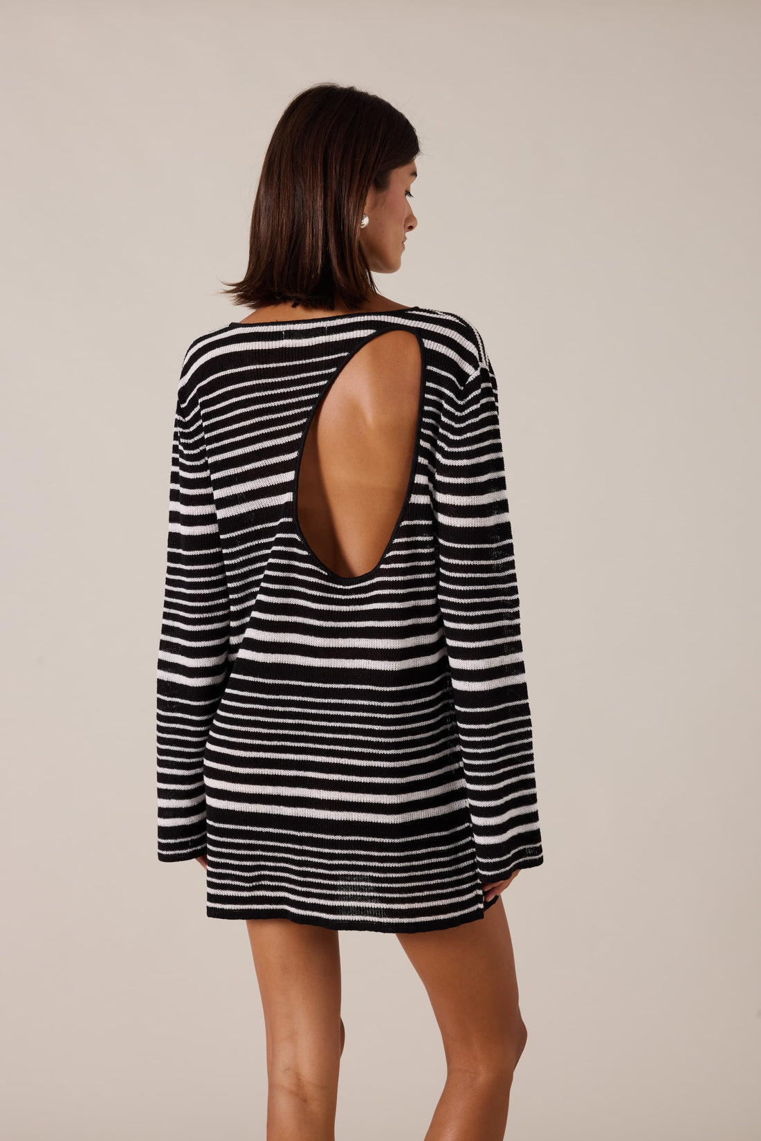 AURA MINI DRESS - MONOCHROME