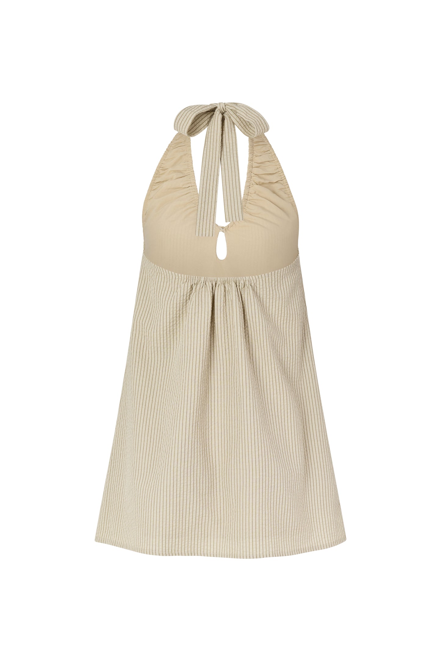 SIDNEY HALTER MINI DRESS - CARAMEL STRIPE
