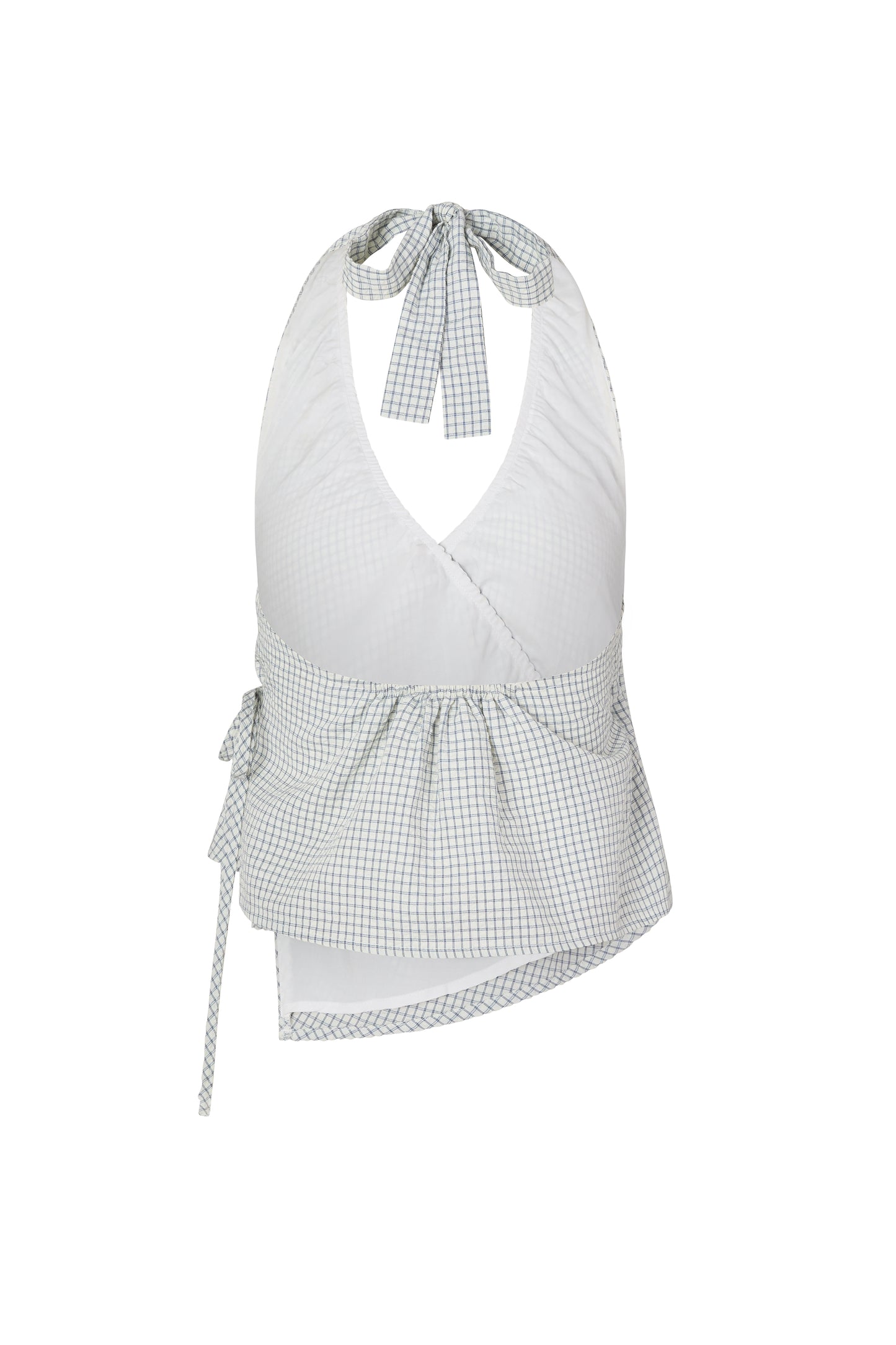 DAPHNE HALTER TOP - WHITE CHECK