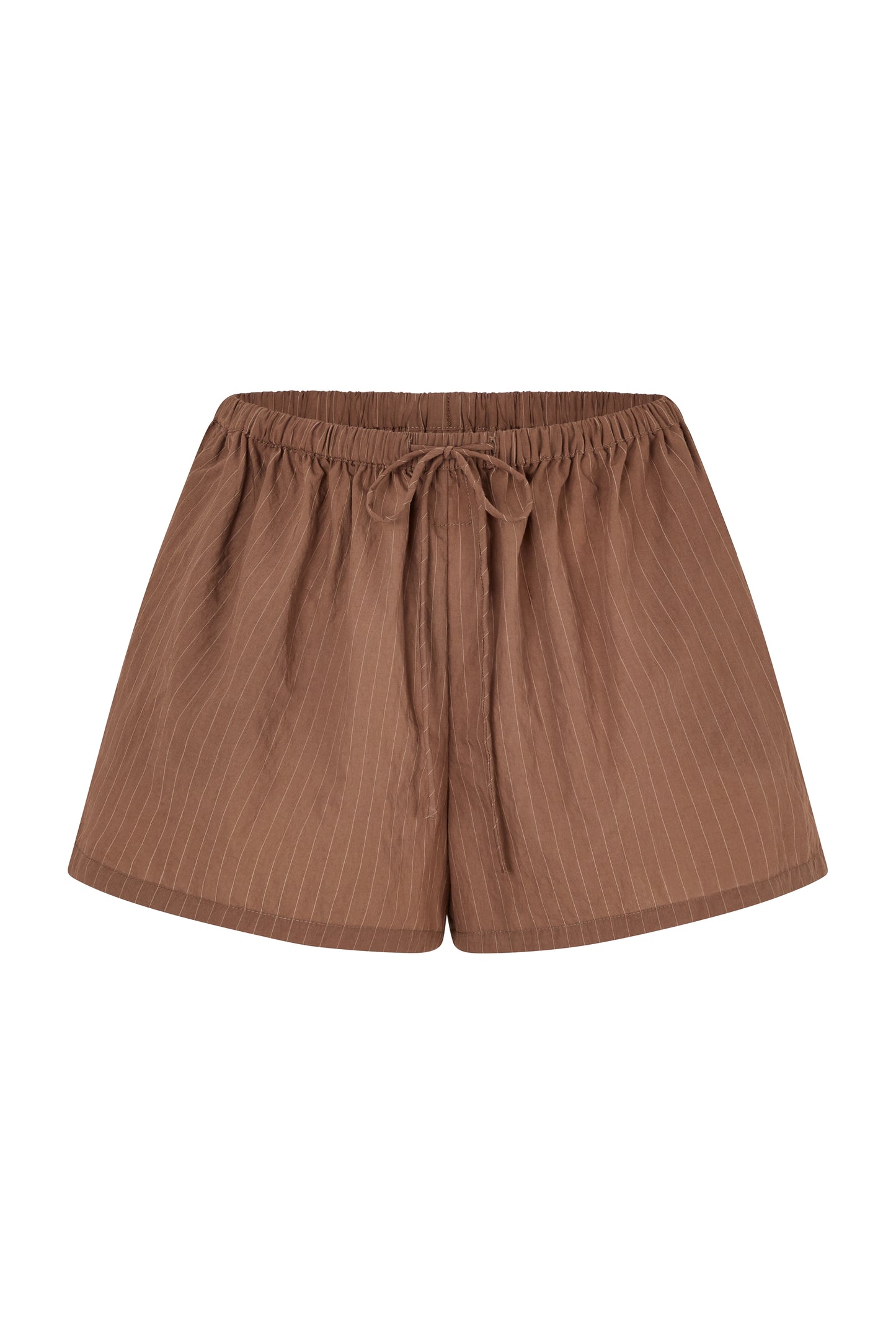 PRE ORDER // REMI SHORT - MOCHA PINSTRIPE