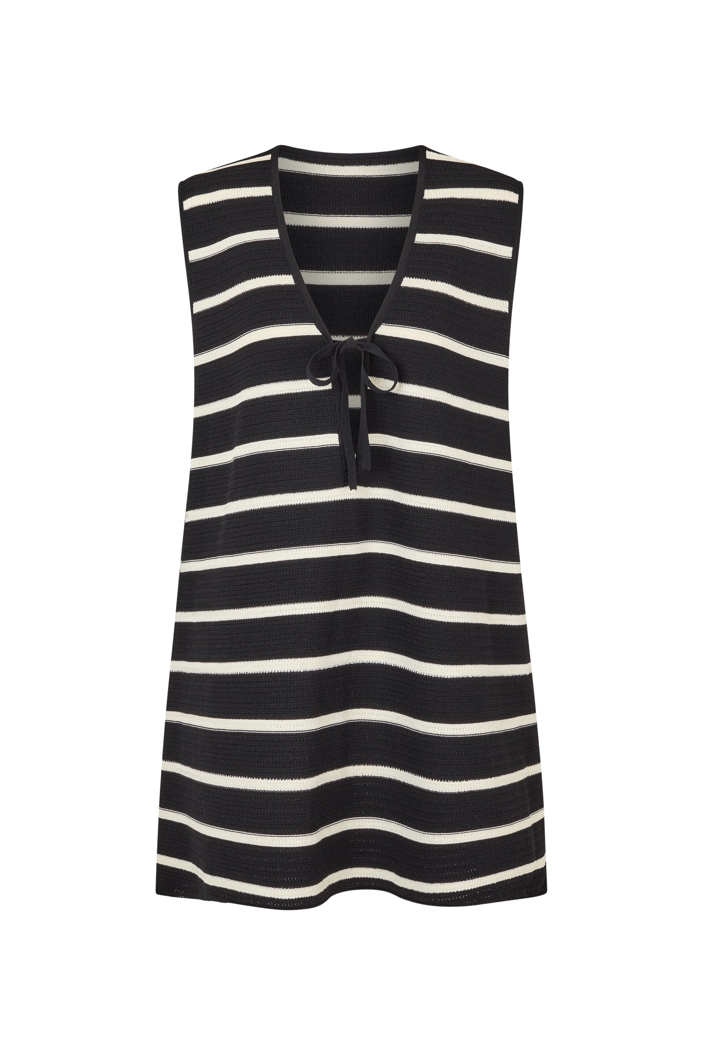 PRE ORDER // JONI MINI DRESS - BLACK/WHITE STRIPE