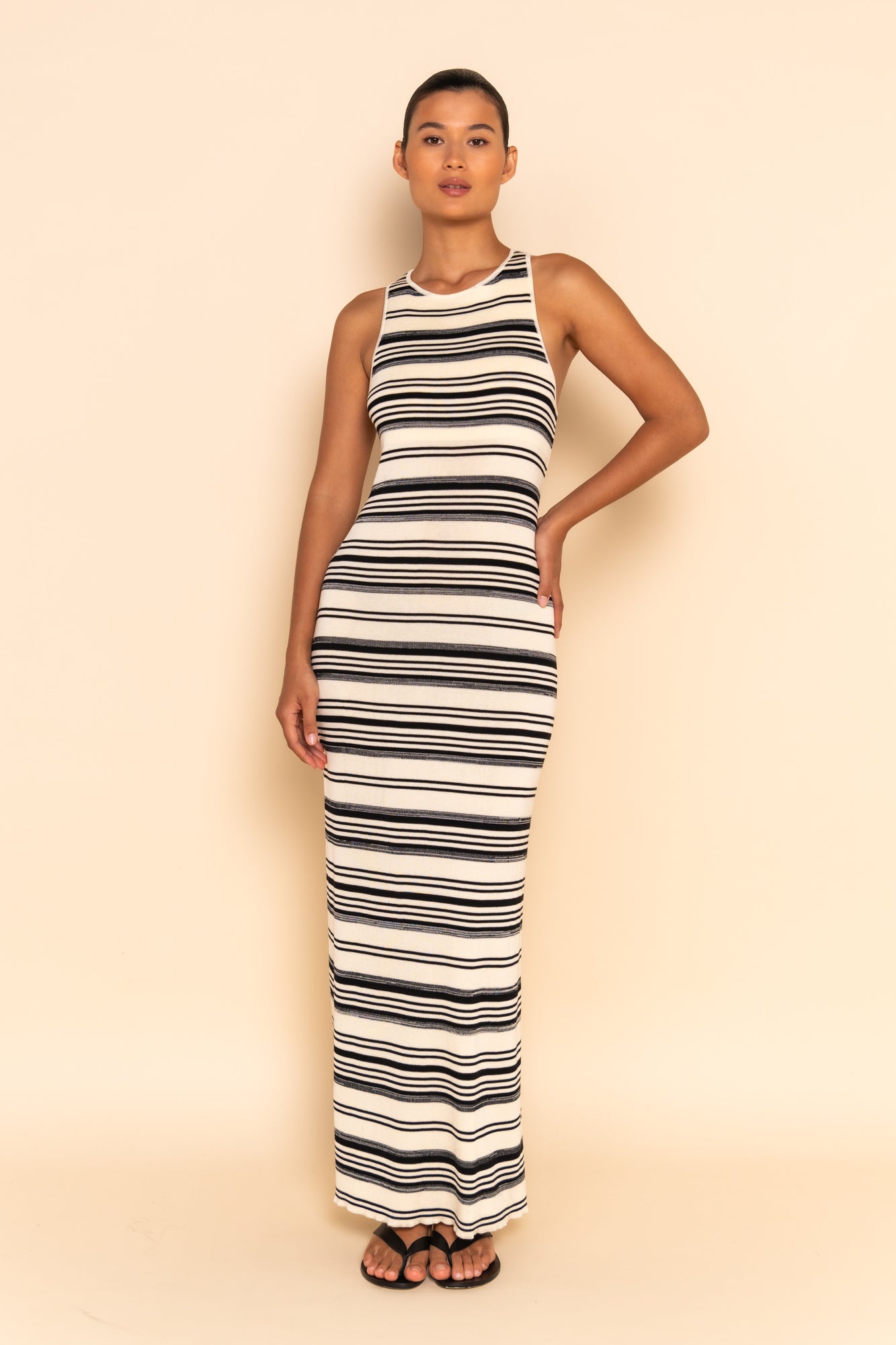 RIO MAXI DRESS - CREAM STRIPE