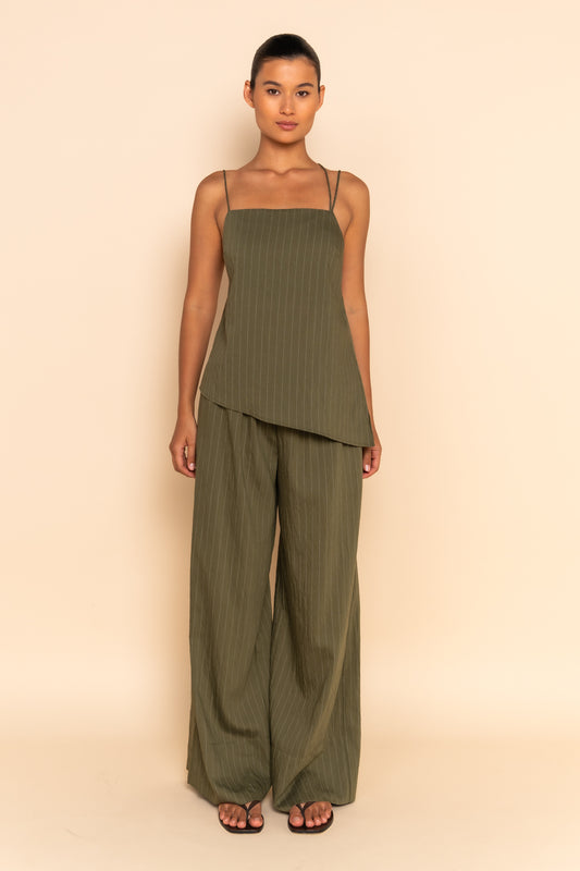 AMELIE CAMI - KHAKI STRIPE