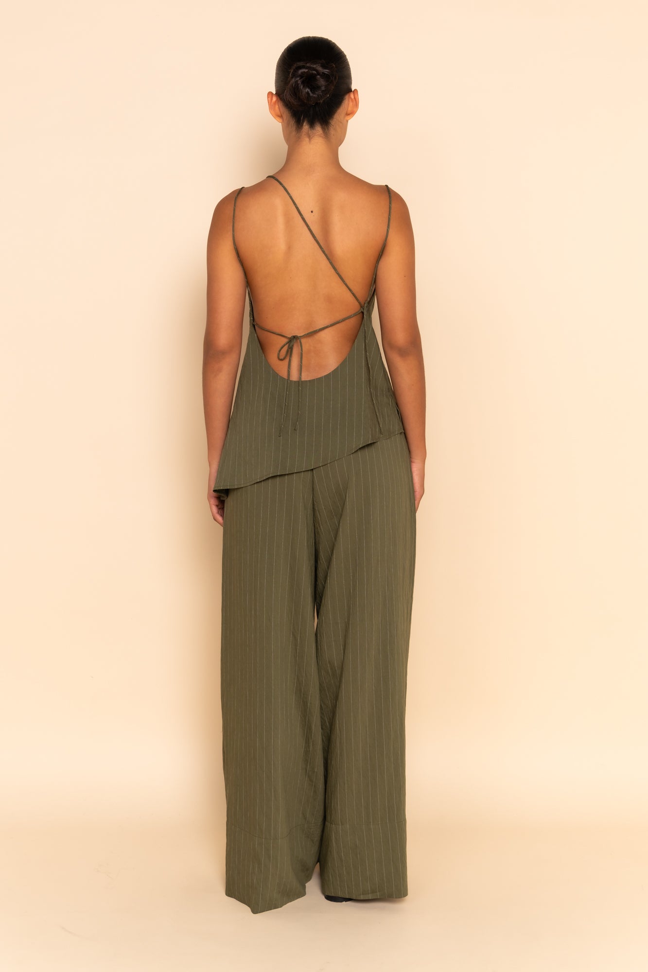 AMELIE PANT - KHAKI STRIPE