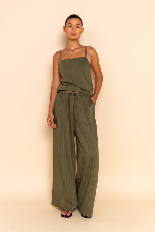 AMELIE PANT - KHAKI STRIPE