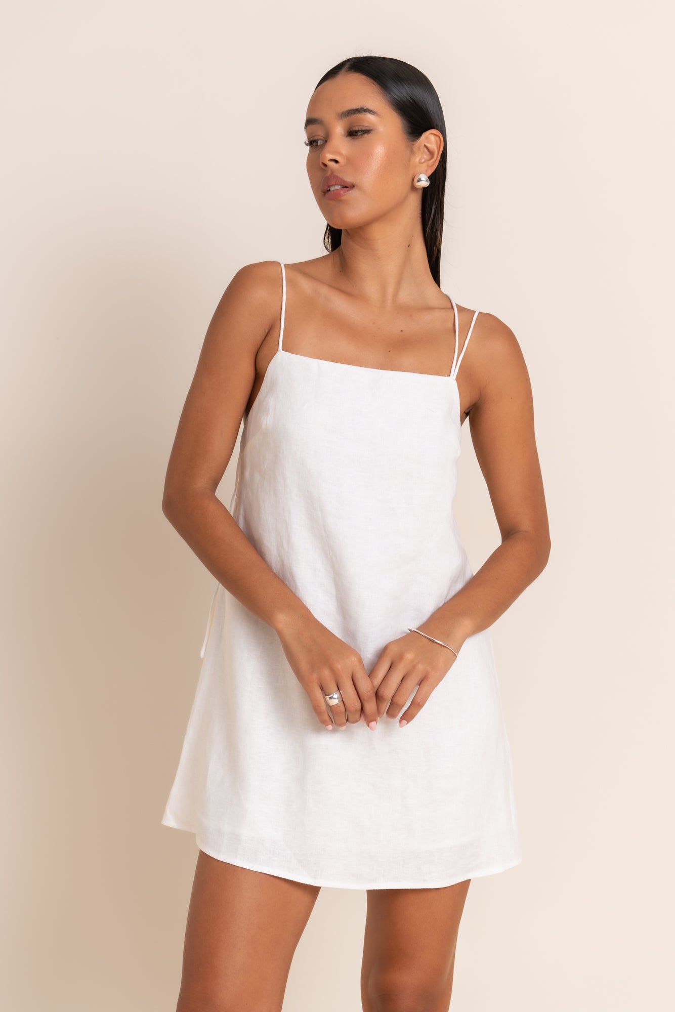 FAYE MINI DRESS - IVORY