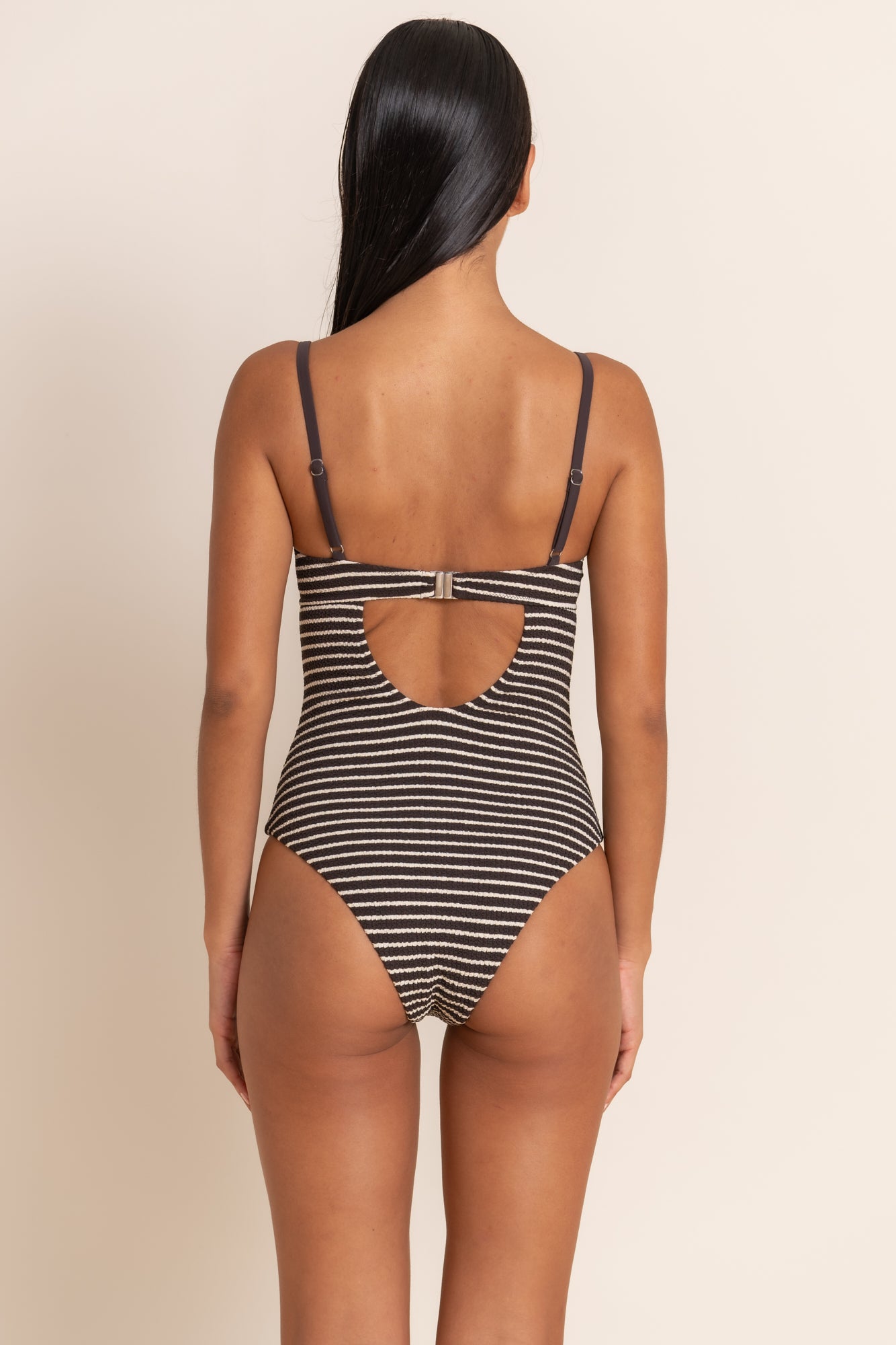 AELA ONE PIECE - COCAO STRIPE