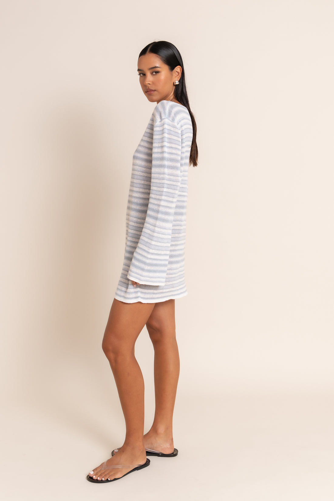 AURA MINI DRESS - AZURE STRIPE