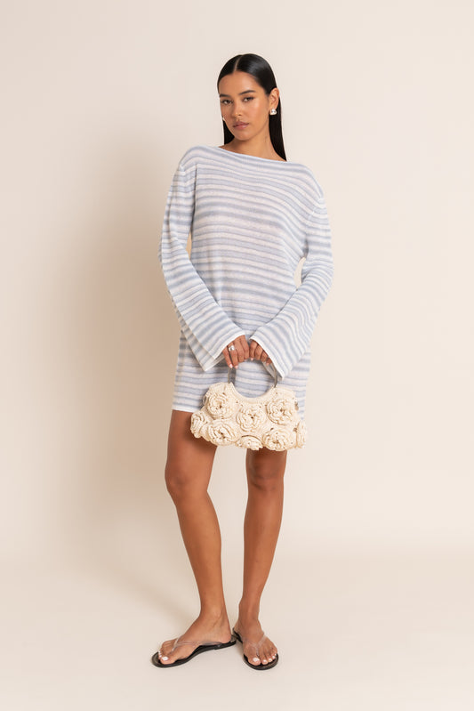 AURA MINI DRESS - AZURE STRIPE