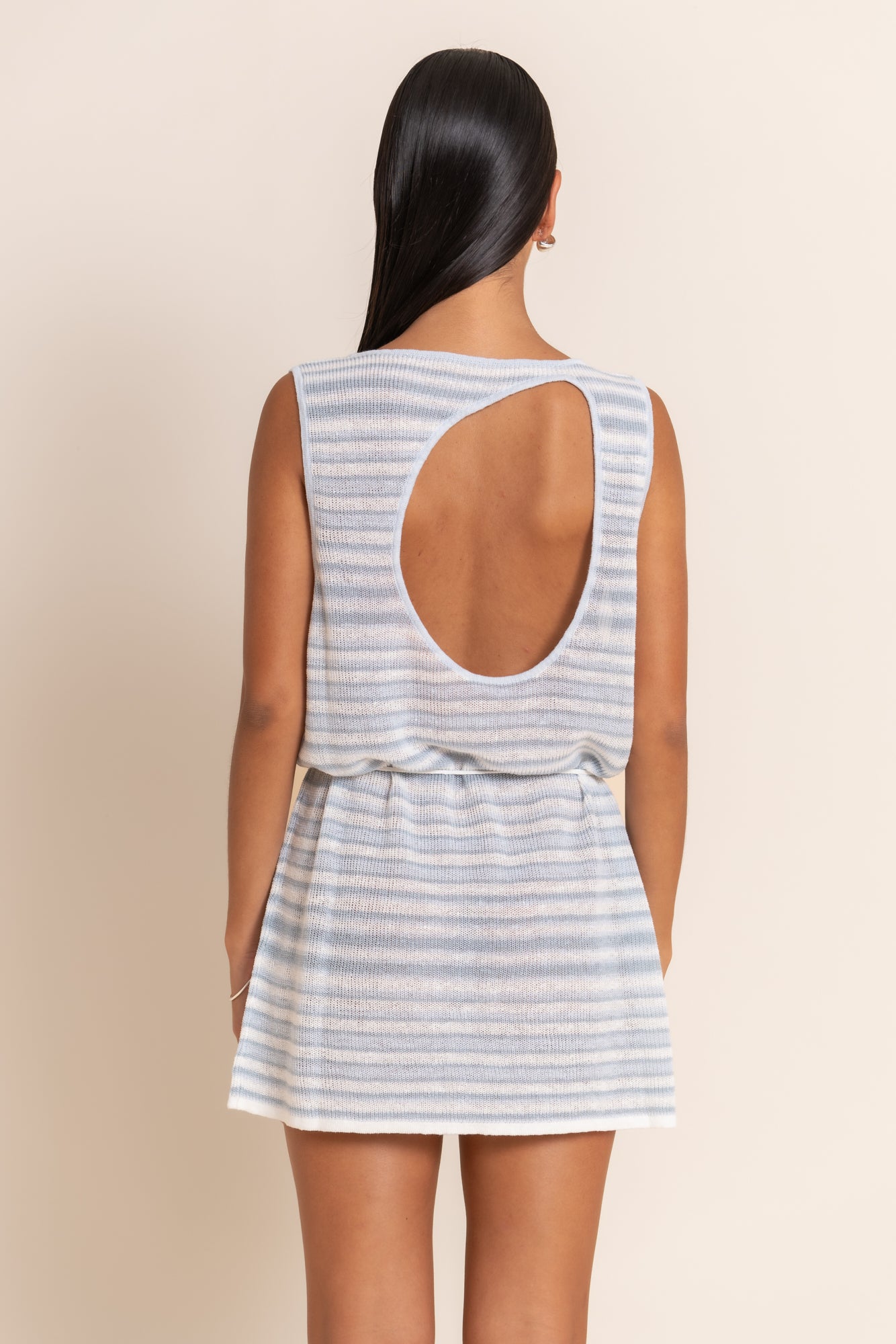NALU MINI DRESS - AZURE STRIPE