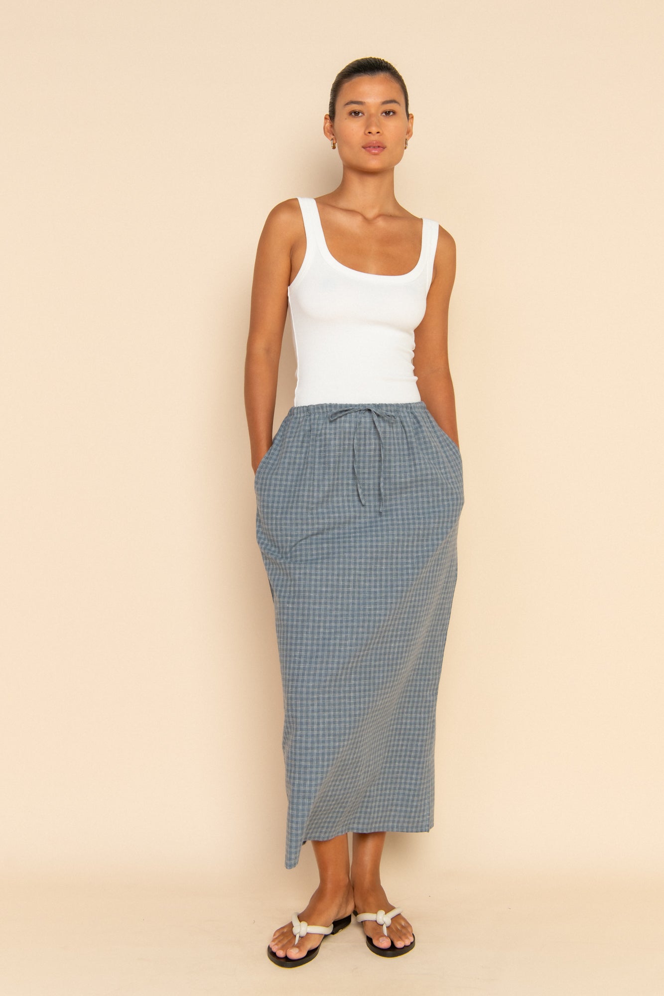 ESME SKIRT - BLUE CHECK