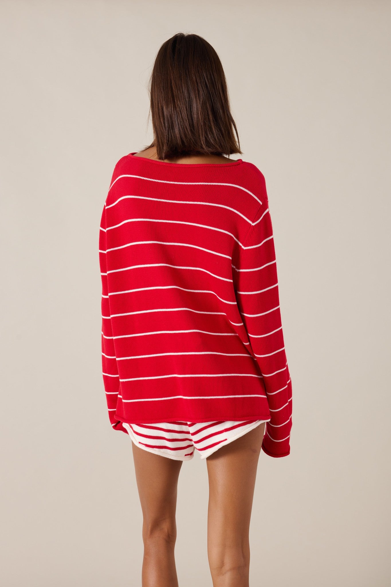 CORDELIA SHORT - SCARLET STRIPE
