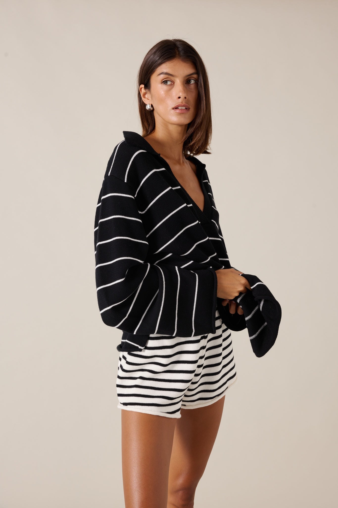 CORDELIA SHORT - SABLE STRIPE