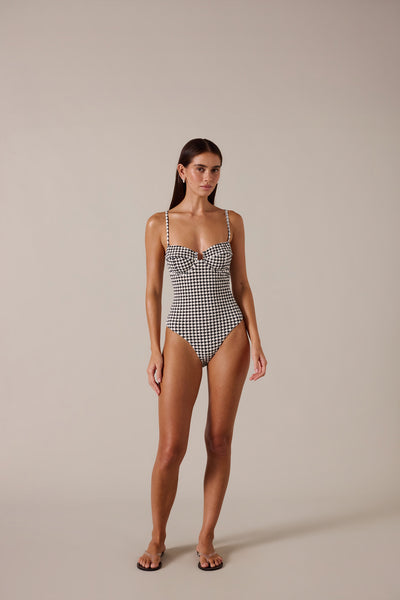 ESCAPE UNDERWIRE ONE PIECE - HOUNDSTOOTH – ELCE US