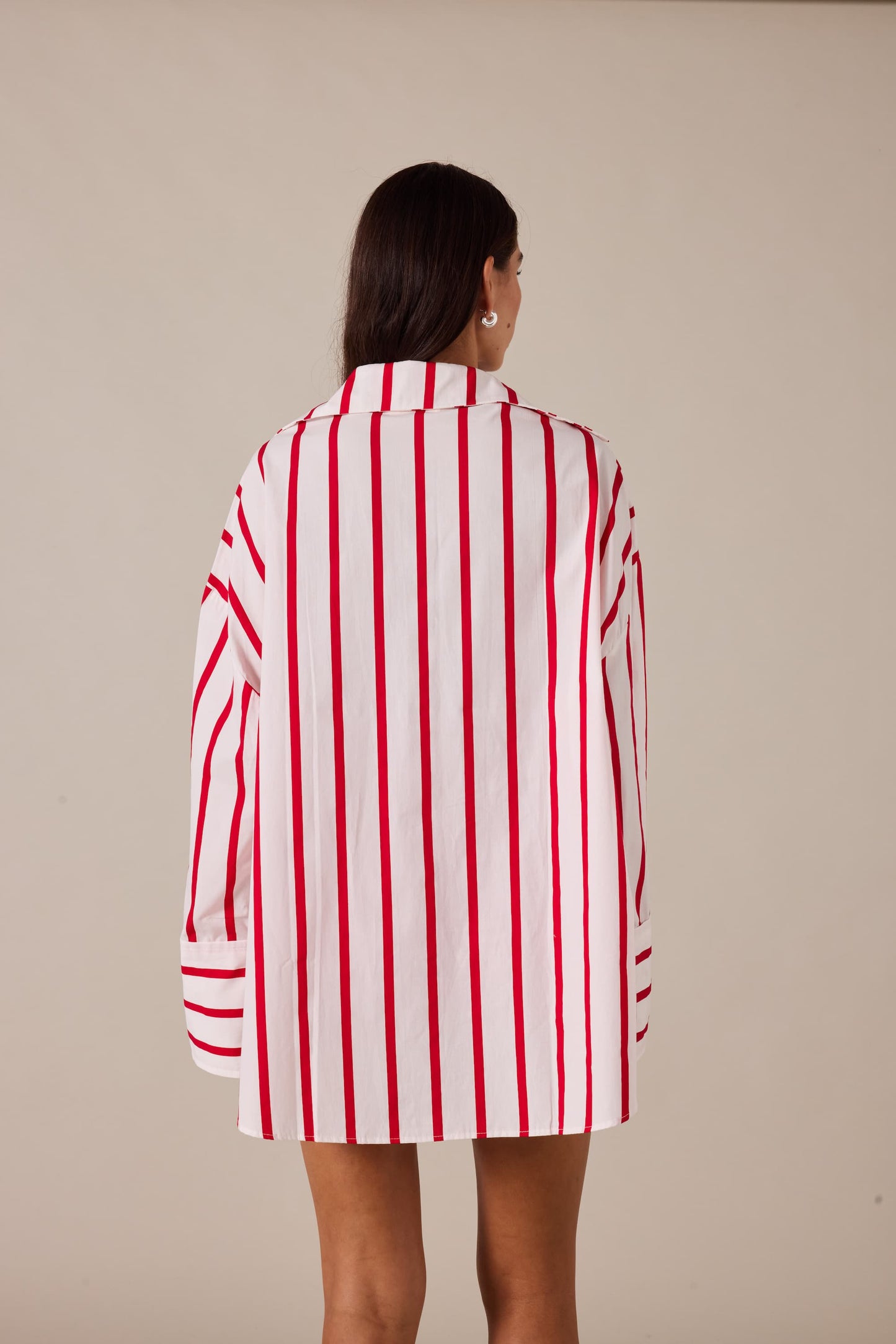 REVERIE SHIRT - RED / WHITE STRIPE