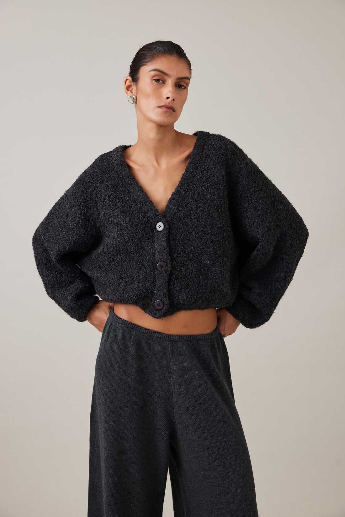 DREW CARDIGAN - CHARCOAL