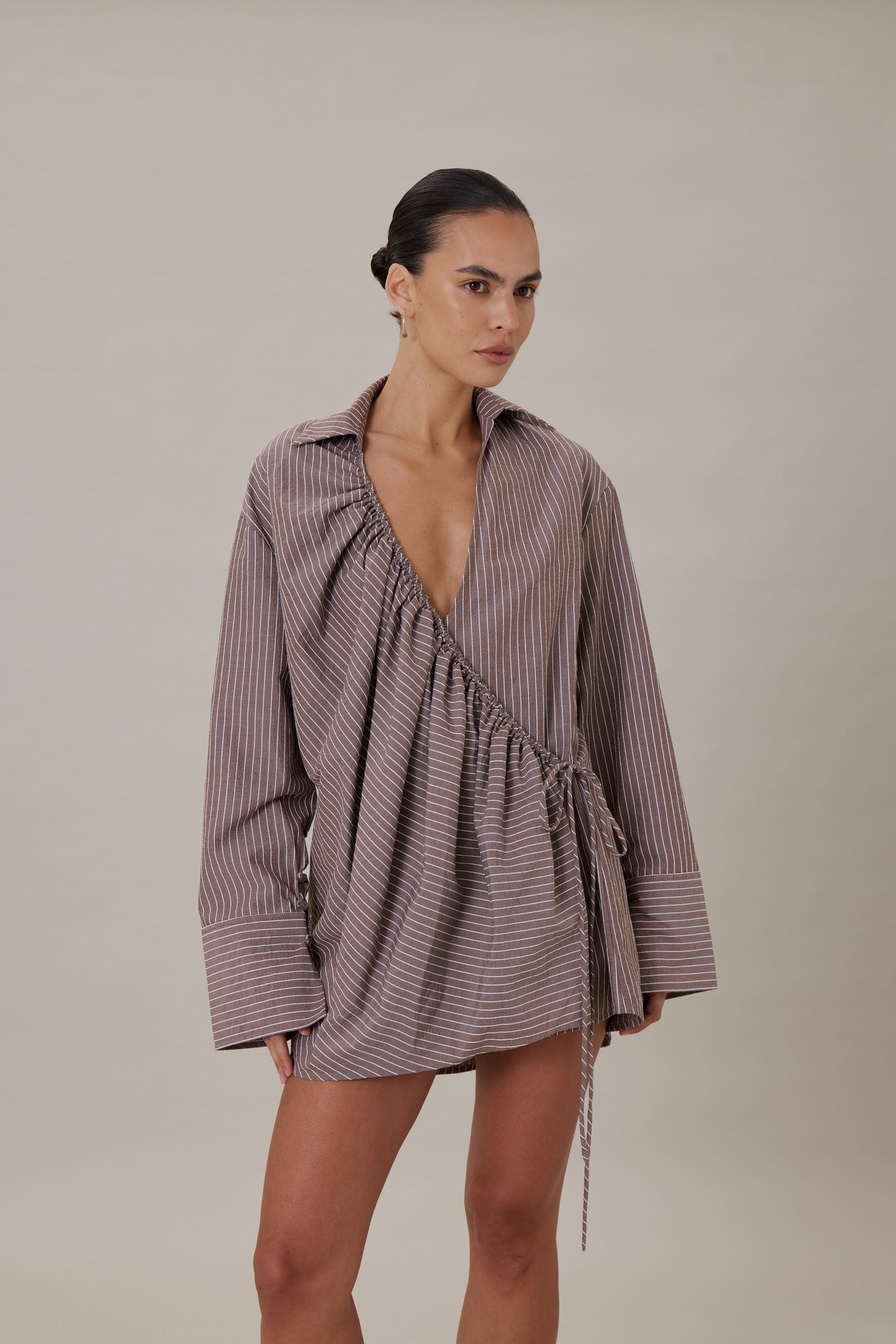 silk wrap shirt dress Silk Camille Wrap Top XSmall / Magenta Tangerine