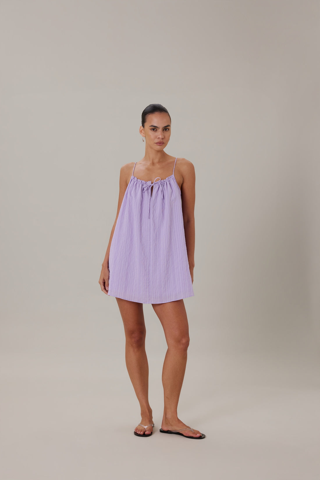 ORTA MINI DRESS - LILAC STRIPE