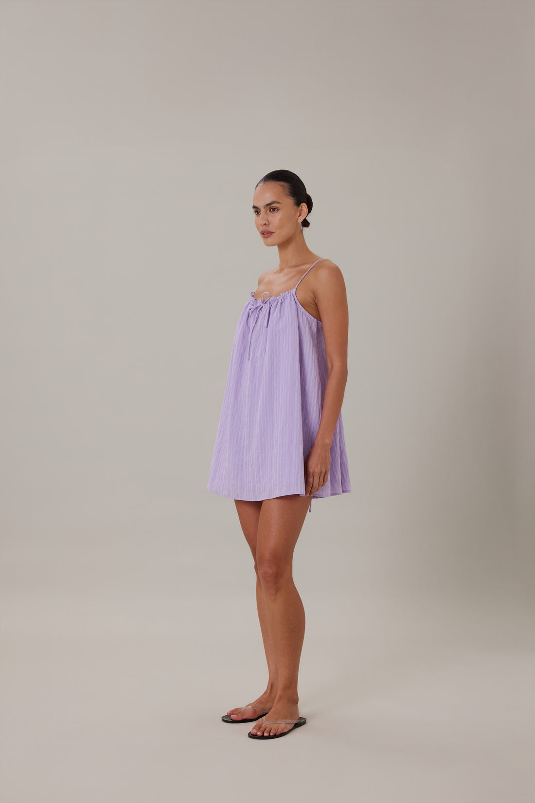 ORTA MINI DRESS - LILAC STRIPE