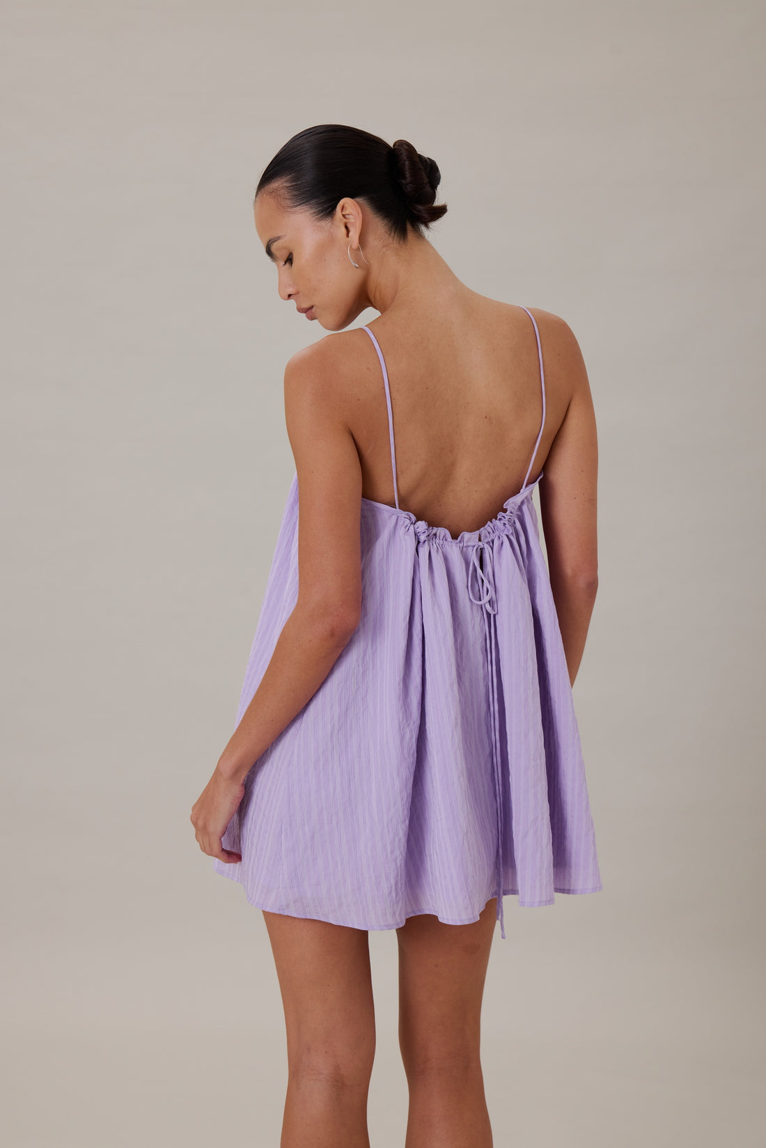 ORTA MINI DRESS - LILAC STRIPE