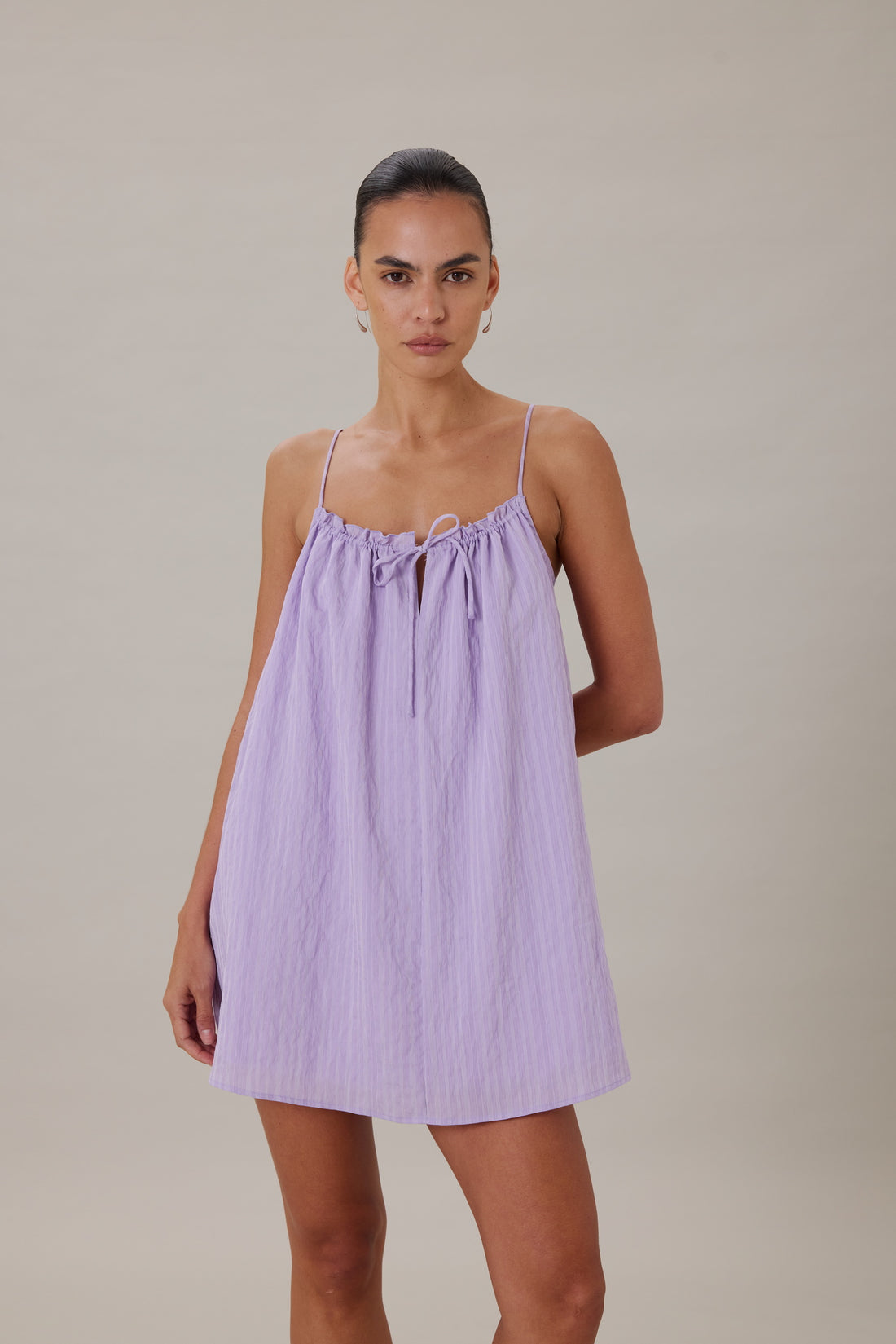 ORTA MINI DRESS - LILAC STRIPE