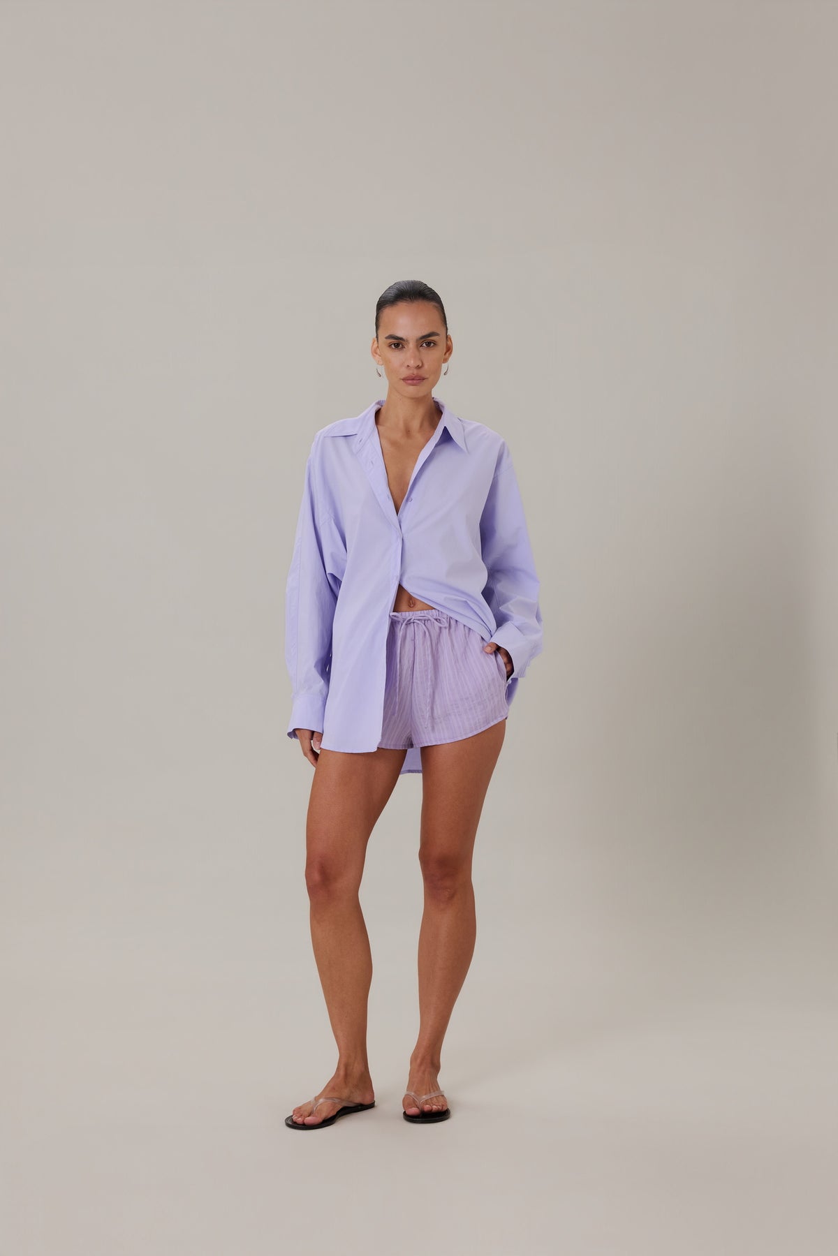 ORTA SHORT - LILAC STRIPE