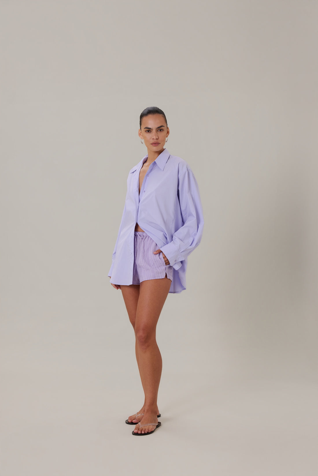 ORTA SHORT - LILAC STRIPE