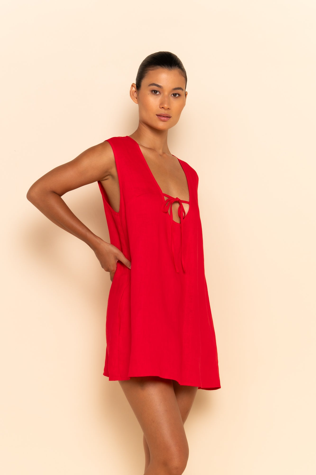 LOTTIE MINI DRESS - CHERRY