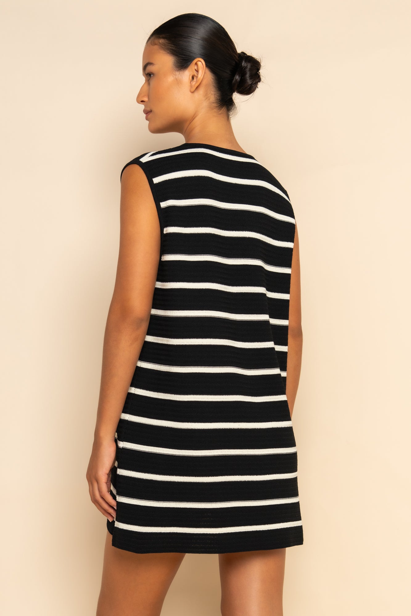 PRE ORDER // JONI MINI DRESS - BLACK/WHITE STRIPE