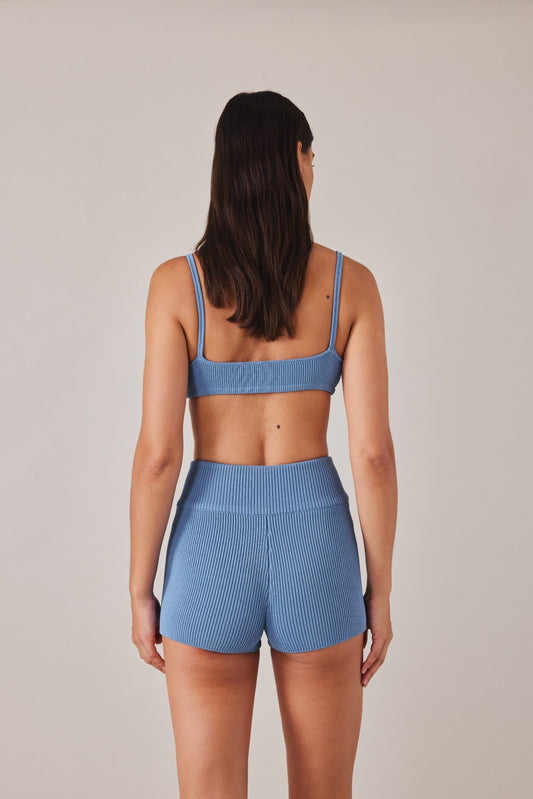 ESSENTIAL KNIT SHORT  - BLEUE